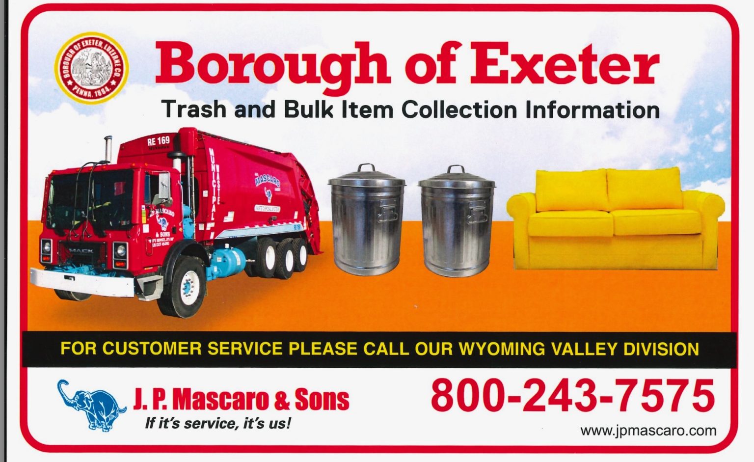 Trash and Recycling Borough of Exeter, Luzerne County, Pennsylvania