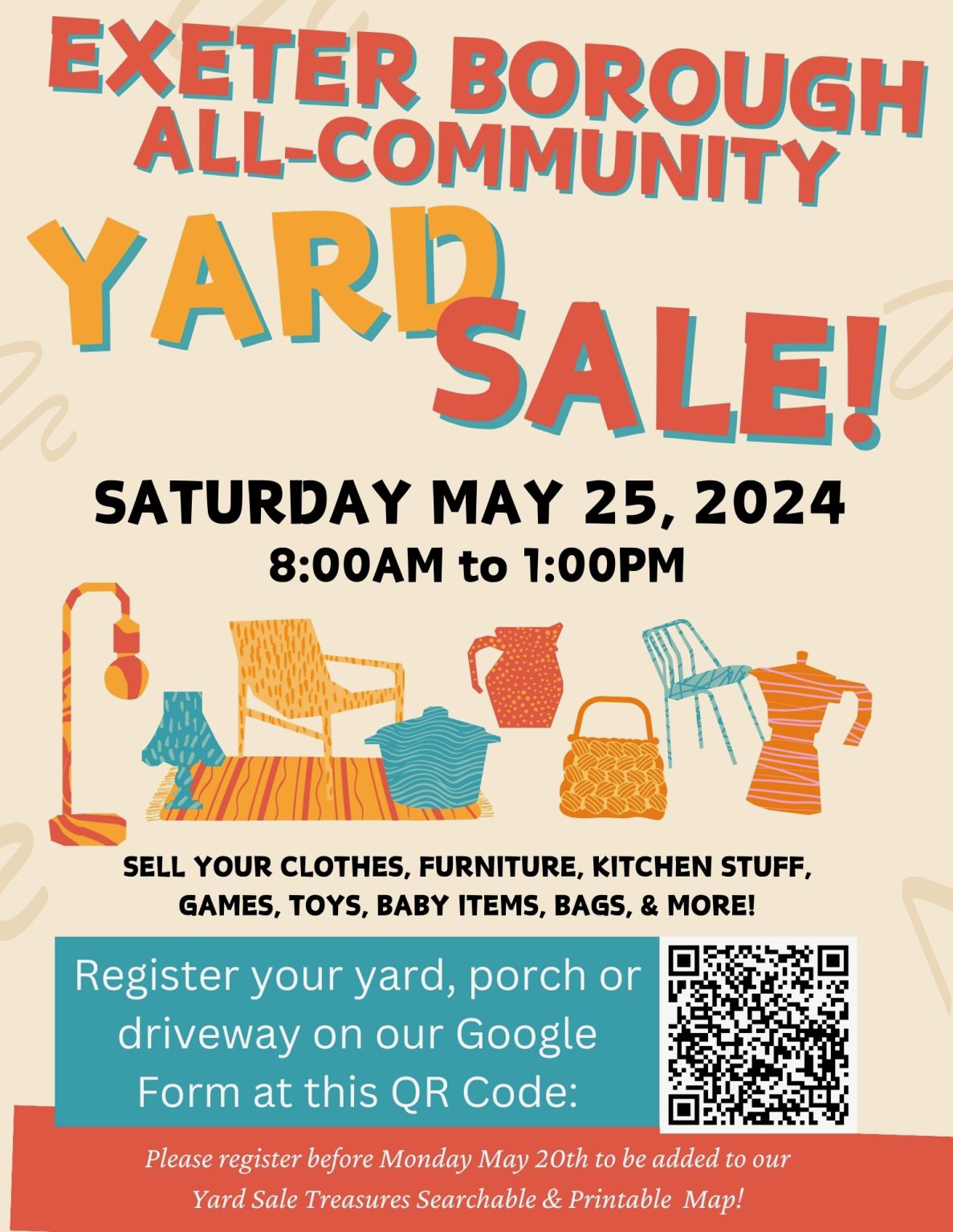 Exeter Borough All-Community YARD SALE! May 25, 2024 – Borough of ...